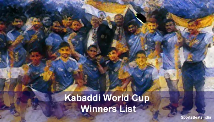 Kabaddi World Cup Winners List