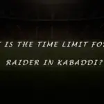 What is the time limit for the raider in kabaddi?