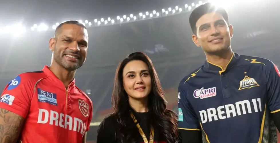 Punjab Kings' Preity Zinta Poses with Players Post IPL Victory